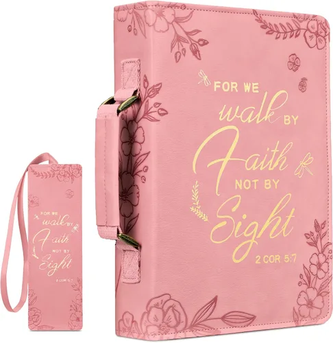 Vista 12 de FINPAC Funda grande clásica para la Biblia, de piel vegana, funda protectora de la Biblia con asa, regalo para hombres, mujeres, padre, madre