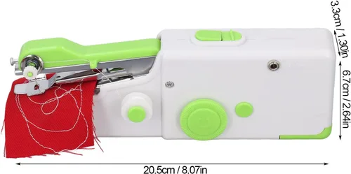 Vista 7 de Diydeg Máquina de coser de mano, mini máquina de coser eléctrica portátil, ergonómica, alimentada por batería, herramienta de reparación portátil