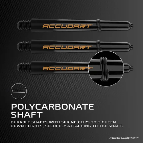 Vista 3 de Accudart Soft Tip Dart Set 2.0 - Barril de acero inoxidable, ranuras radiales, ejes de policarbonato, vuelos estándar, estuche de almacenamiento