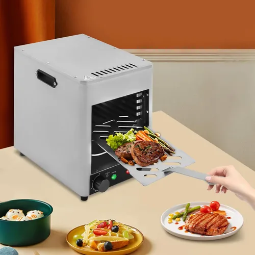 Vista 3 de Asador eléctrico para carnes, parrilla eléctrica de 30-1500 °F, parrilla eléctrica portátil de acero inoxidable, parrilla de carne de mesa