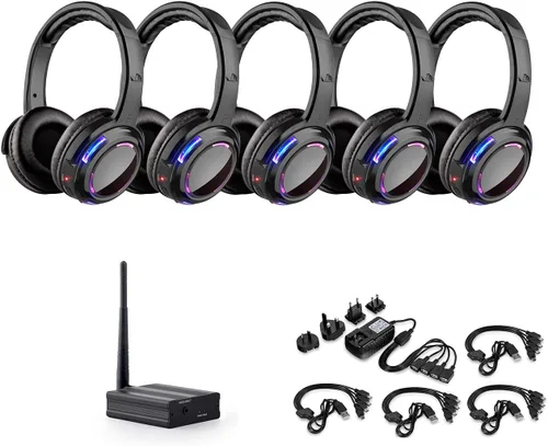 Vista 14 de Auriculares inalámbricos LED silenciosos profesionales de disco silencioso y RF LED silenciosos para iPod MP3 DJ Music Pary Club