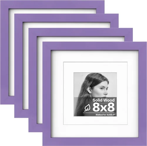 Vista 8 de Egofine - Marcos de fotos de 4 x 6 pulgadas (4 unidades) cubiertos por plexiglás, para fotos de 3 x 4.5 pulgadas / 3.5 x 5 pulgadas con paspartú