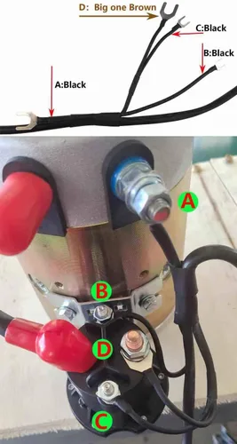 Vista 5 de Interruptor de control remoto para remolque de volquete, 4 cables, control remoto de bomba hidráulica de 12 V CC, interruptor de control hacia
