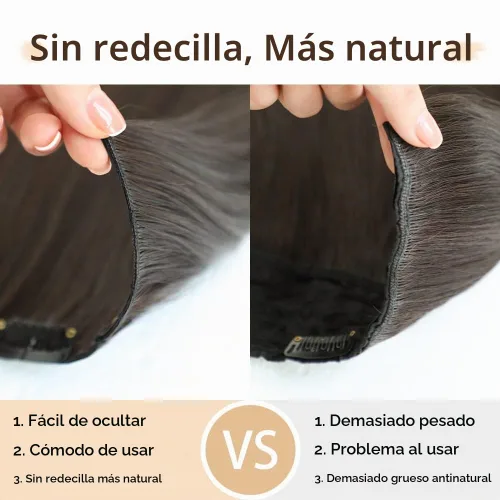 Vista 8 de Extensiones de cabello rubio con clip, lacio, de 22 pulgadas de largo, sintético, negro, grueso, 5 piezas para mujeres, bodas, fiestas, uso diario