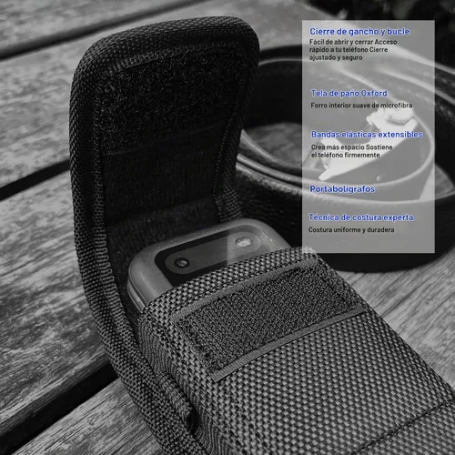 Vista 3 de Funda para teléfono con clip y bucle para cinturón, funda duradera de tela Oxford para TCL Flip 4 5G/3/Go Pro Classic, Alcatel Go, Nokia 2660/2780