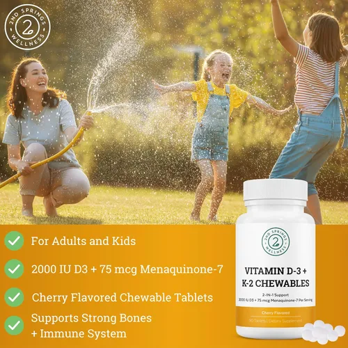 Vista 5 de Daily 7 Essentials, Sleep Well, Adaptogen Complex & Vitamin D3+K2 Masticables Bundle
