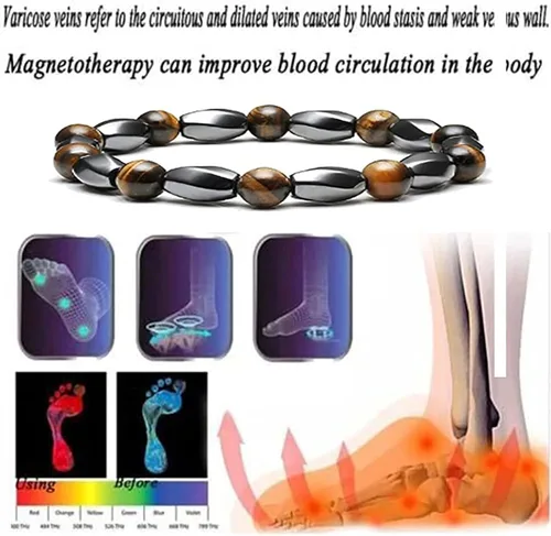 Vista 4 de INENIMARTJ Pulsera curativa para hombres y mujeres, pulseras de cuentas geométricas, pulseras de cuentas de obsidiana negra natural, regalos unisex