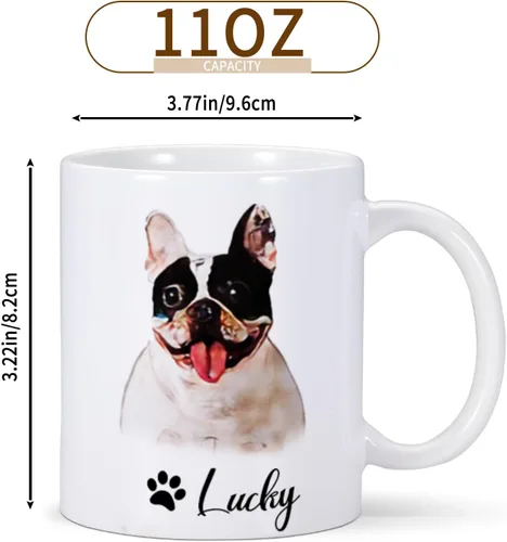 Vista 8 de Taza personalizada para perro con foto y nombre, taza de café personalizada para perros y gatos, taza de café personalizada, taza de imagen