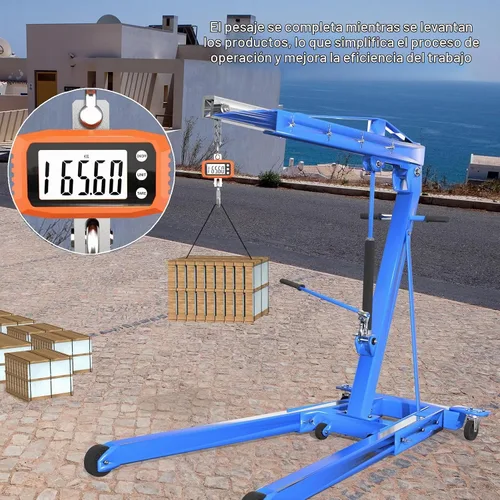 Vista 2 de Báscula digital de grúa y báscula colgante de 2,204.6 lbs - Mango de acero inoxidable de aluminio Multiuso para gimnasio, caza, viajes