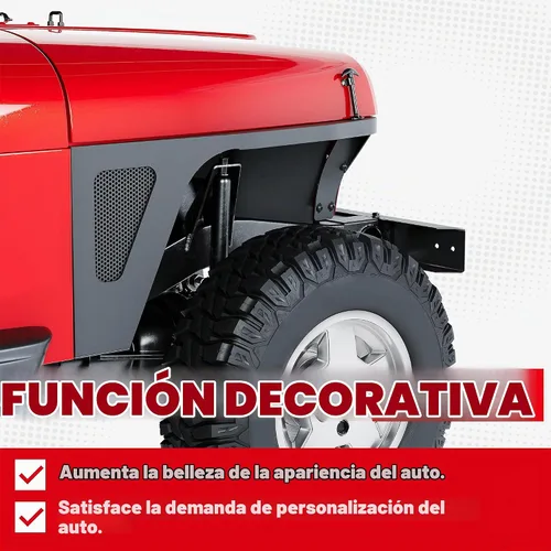 Vista 9 de ECOTRIC Protector de parachoques delantero compatible con Jeep Wrangler YJ 1987-1996, guardabarros con luces LED de águila con inserto de malla