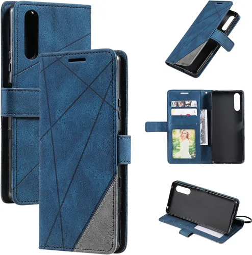 Vista 23 de Funda compatible con Sony Xperia 1 V, compatible con Sony Xperia 1 V 2023 XQDQ62/B XQ-DQ72 XQ-DQ14 Funda con tapa de piel sintética negra