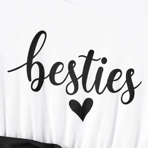 Vista 5 de PATPAT Mommy and Me Matching Short-Sleeve Cotton Solid Mesh Tulle Belted Long Dresses