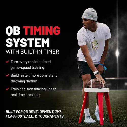 Vista 2 de Gamebreaker QB-TEE - Camiseta de entrenamiento de mariscal de campo de fútbol con temporizador programable, zumbador ruidoso para interiores