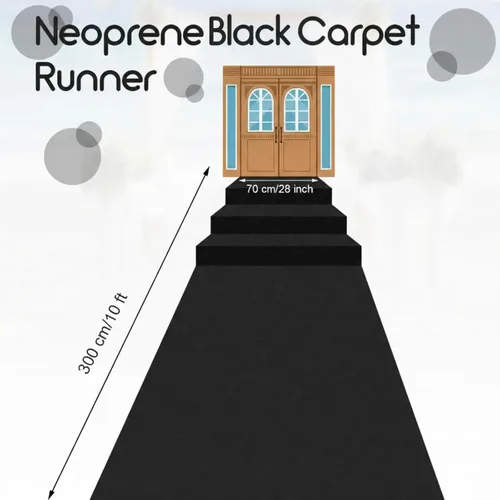 Vista 3 de Boao Alfombra de pasillo de neopreno reutilizable de 10 x 2,3 pies, alfombra de piso de plástico antideslizante con respaldo de goma para pasillo