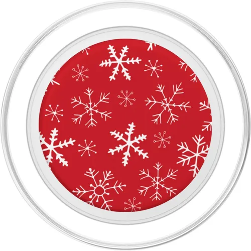 Vista 2 de Bonito patrón de copos de nieve rojos y blancos para Navidad e invierno, PopSockets MagSafe PopGrip para iPhone