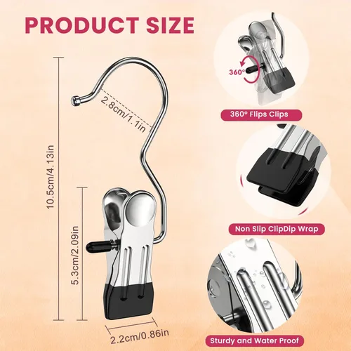 Vista 6 de 12 paquetes de perchas para pantalones con clip, organizador de leggings para colgar en el armario, perchas para pantalones de yoga que ahorran
