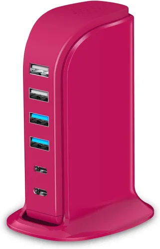 Vista 10 de Bloque de cargador USB Upoy, estación de carga para múltiples dispositivos Apple, tira de alimentación USB Hub múltiples puertos, adaptador