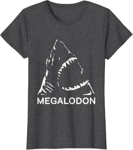 Vista 3 de Camiseta de paleontólogo prehistórico de tiburón gigante Megalodon, Negro