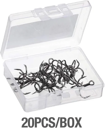 Vista 8 de DONQL Anzuelos de pesca Gancho de agudos de acero de alto carbono Ganchos agudos Super Sharp Solid Triple Barbed Fish Hook