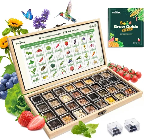 Vista 10 de Lush&Dew Banco de semillas de plantas compañeras autóctonas, regalos de jardinería para mujeres y hombres, 32 variedades más de 30,000 semillas