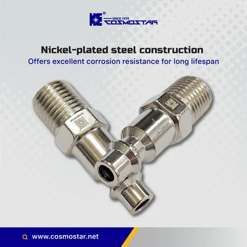 Vista 4 de COSMOSTAR Industries - Enchufe de aire MNPT de acero de 1/4 de pulgada, enchufe de 1/4 de pulgada y conector NPT de 1/4 pulgadas, enchufes