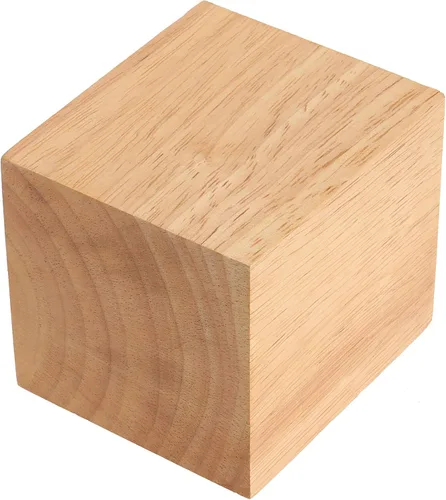 Vista 4 de Paquete de 4 elevadores de cama de madera de 3 pulgadas, elevadores de muebles de madera natural, elevadores de cama resistentes para sofá, cama