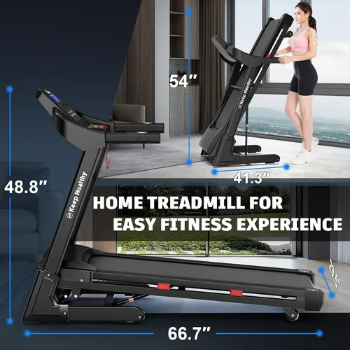 Vista 5 de Cinta de correr con inclinación automática para el hogar – Cinta de correr resistente al 15% con capacidad de 400 libras para el hogar, máquina