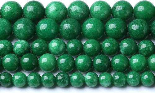 Vista 62 de 36 piezas de cuentas sueltas de espacio de jade de epidoto verde y rojo natural de 10 mm, cuentas redondas para hacer joyas DIY, collares, pulseras
