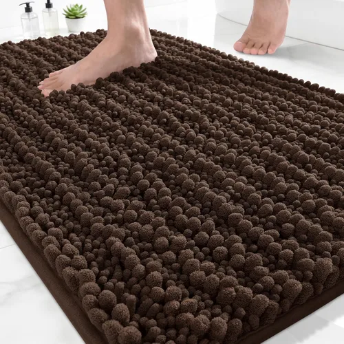 Vista 109 de Yimobra Alfombras de Baño Antideslizantes Lavables - Alfombra de Baño de Chenilla Ultra Suave Absorbente, Alfombra Peluda de Secado Rápido para Negro