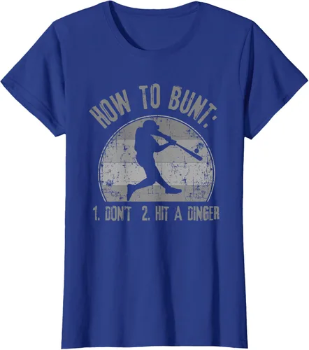 Vista 60 de Cómo Bunt Don't Hit A Dinger - Camiseta divertida de béisbol y sóftbol, Negro, S