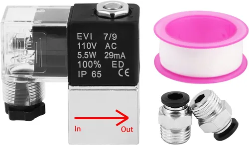 Vista 7 de Electroválvula eléctrica 12V DC 1/4" NPT válvula de aire normalmente cerrada