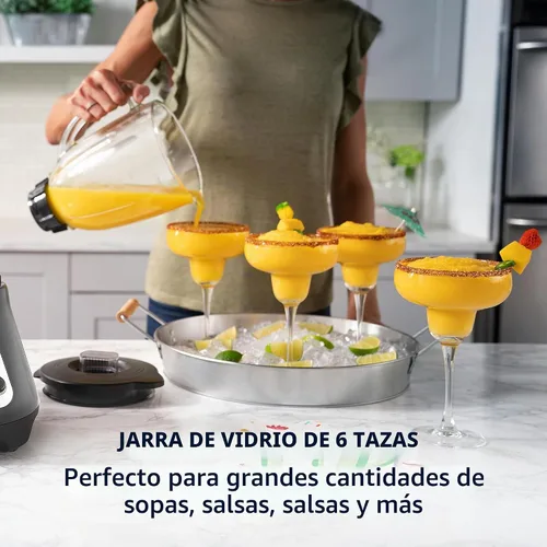 Vista 5 de Oster® Classic Series Licuadora de 8 Velocidades con Jarra de Vidrio de 6 Tazas, Gris