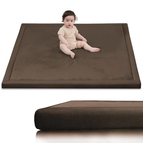 Vista 26 de Huloo Sleep - Tapete de juego para la habitación de bebés y niños pequeños, anticaídas, de espuma elástica de 1.3" de grosor, 28" x 72", terciopelo
