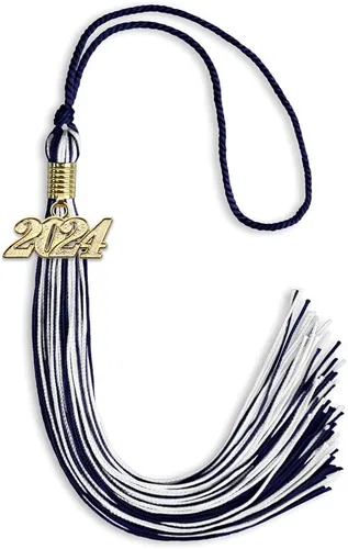 Vista 275 de Endea Graduation - Borla de doble color mixto con fecha dorada (negro/dorado antiguo, 2021)