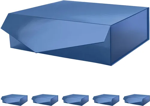Vista 24 de PACKHOME Caja de regalo grande con tapa de 13.5 x 9 x 4.1 pulgadas, resistente caja de regalo plegable con cierre magnético