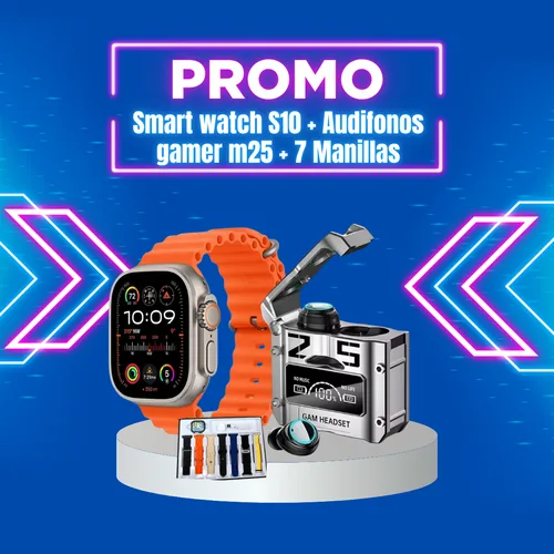 SMART WATCH S10 + AUDIFONO M25 de One tech