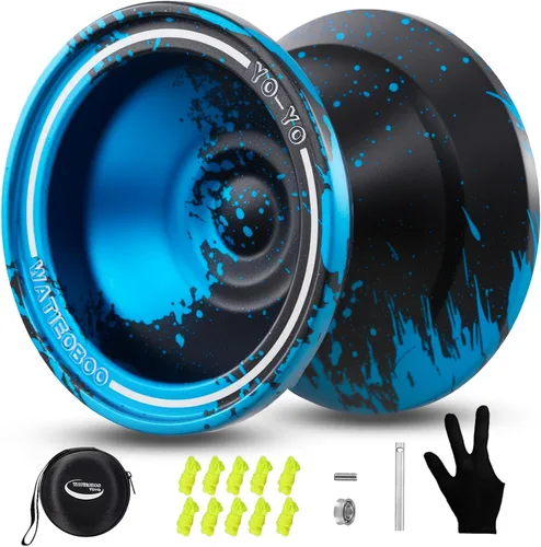 Vista 13 de WATIEOBOO Yoyo Yoyo sensible para principiantes Yoyo profesional no sensible para adultos Yoyos de trucos metálicos profesionales con kit