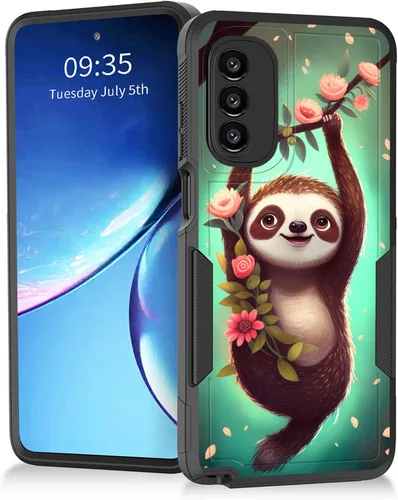 Vista 25 de Para Moto G Power 2022 – Funda protectora resistente de doble capa de policarbonato duro híbrido de goma suave a prueba de golpes – Ciervo