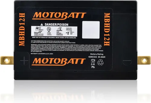 Vista 3 de MotoBatt Reemplazo de batería AGM sellada MBHD12H de 12 voltios y 33 Ah - YHD-12H