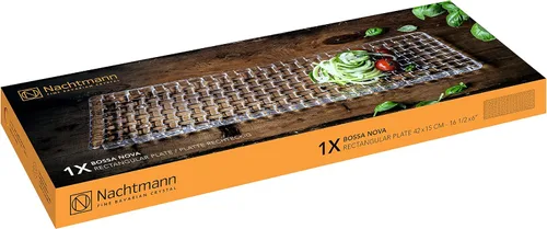 Vista 3 de Nachtmann Bossa Nova Collection - Bandeja rectangular de cristal, 16.5 pulgadas, bandeja para servir, plato para alimentos, embutidos, aperitivos