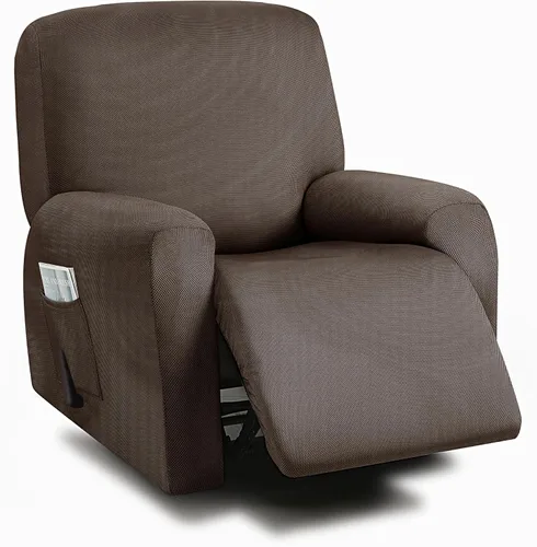 Vista 14 de ULTICOR Fundas para sofá reclinable de 8 piezas, fundas elásticas con hilo teñido para sofá reclinable de 3 cojines, gruesas, suaves y lavables Gris
