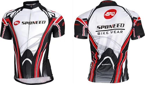 Vista 2 de sponeed Hombres Bicicletas Jersey Cremallera Completa Ciclismo Camisa Tops Transpirable