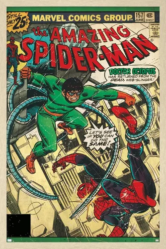 Vista 14 de Marvel Comics Spider-Man - Póster de pared Amazing Spider-Man #157, 22.4 pulgadas de largo x 14.7 pulgadas de ancho, versión enmarcada de madera