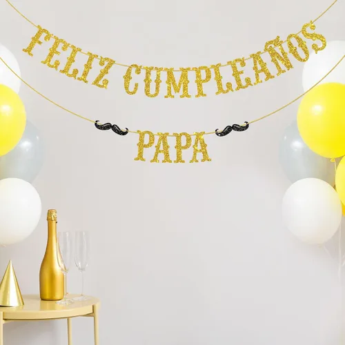 Vista 7 de Cartel de Feliz Cumpleaños con texto en inglés «Happy Birthday Dad» en español «Happy Birthday Dad, Mexican Party Them» para hombre, cumpleaños, día