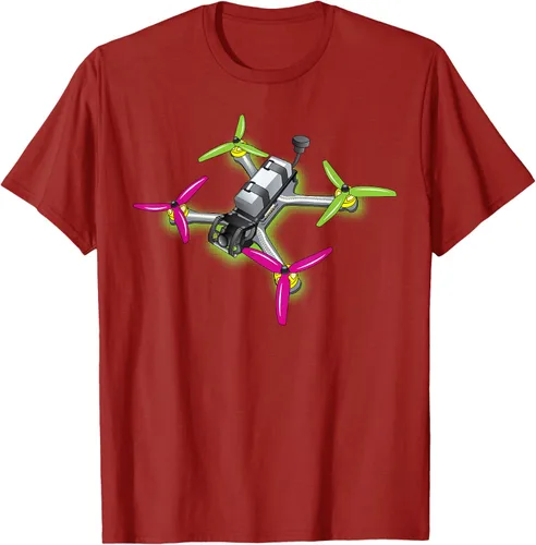 Vista 71 de Freestyle FPV Racing Drone Pilot Acro Quadcopter - Camiseta de sandía, Negro, S