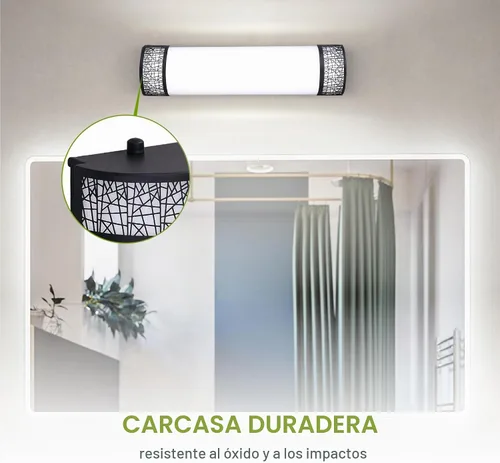 Vista 4 de ASD Lámpara LED de Tocador de Baño de 18 Pulgadas, 5CCT 2700K-5000K 20W, Accesorios de Luz de Baño Regulables, Luces de Tocador Modernas
