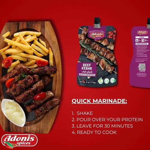 Vista 3 de Adonis - Adobo rápido de kebab de ternera, 6 oz (170 g), adobo de condimento líquido listo para usar