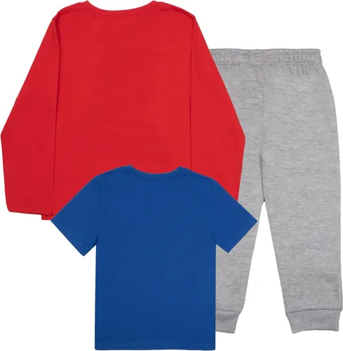 Vista 2 de Disney Mickey Mouse - Conjunto de 3 piezas para niños, camiseta de manga corta, camiseta de manga larga y pantalones deportivos, paquete de 3