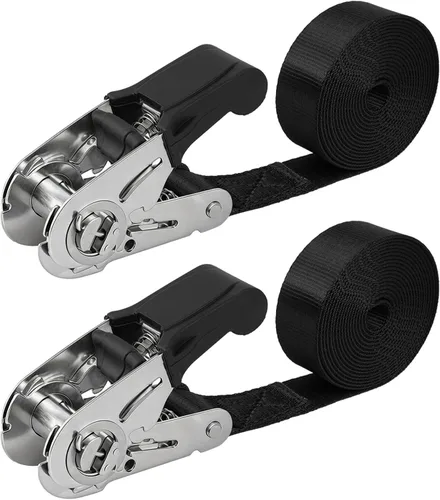 Vista 9 de Correas de amarre de trinquete sin fin, amarre de carga resistente, correa negra de nailon resistente de 4 pies, correas de seguridad de trinquete
