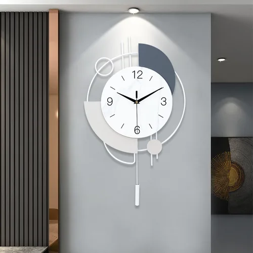 Vista 8 de Dankeit Reloj de pared decorativo de cuarzo silencioso con péndulo, grande para sala de estar, cocina, baño, dormitorio, 13 x 21.65 pulgadas (beige)